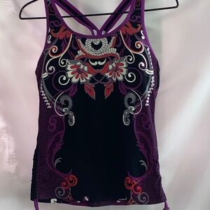Athleta Truckee TriReady to Run Racerback Tankini Top size Medium Purple black